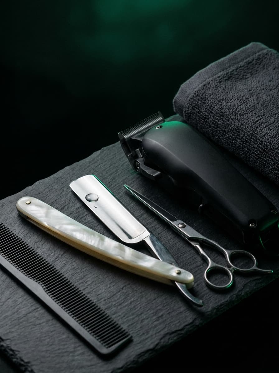 Premium barber tools at Adrian's Barbershop in Goodyear, Arizona